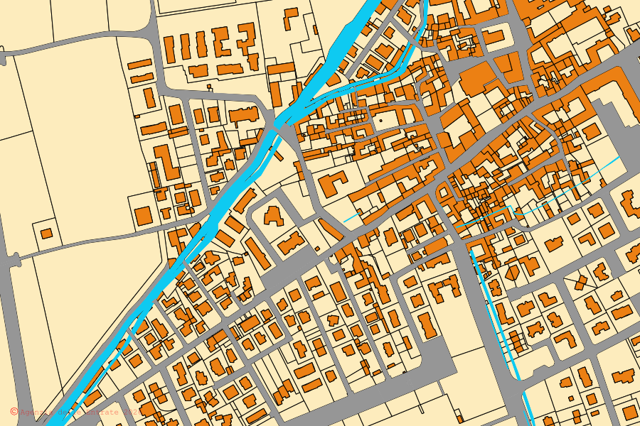 Mappa catastale del centro di Zanica: particelle e fabbricati, cartografia Agenzia delle Entrate