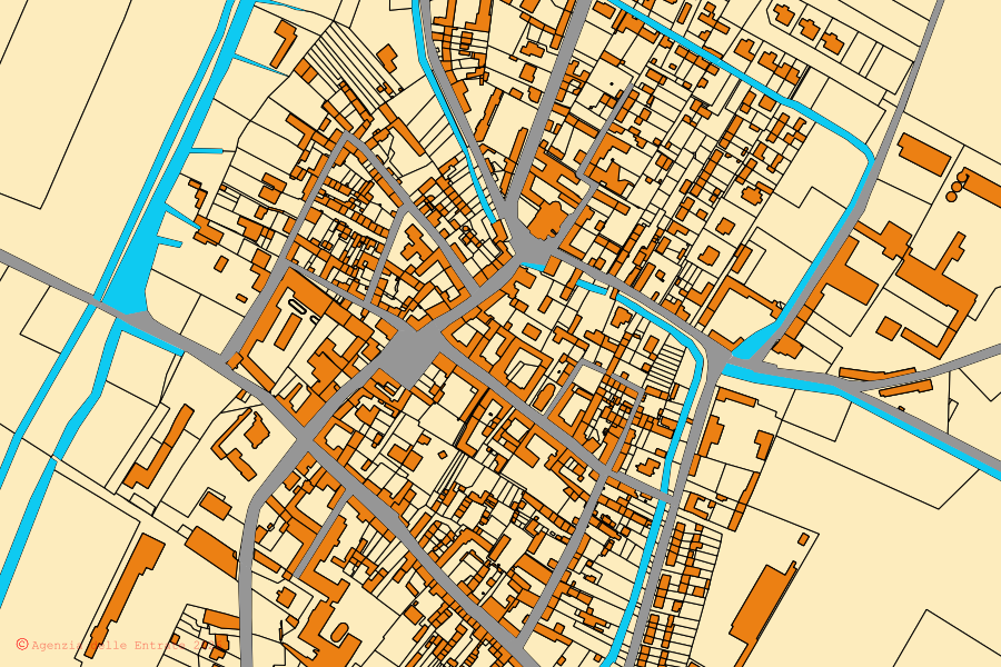 Mappa catastale del centro di Zeme: particelle e fabbricati, cartografia Agenzia delle Entrate