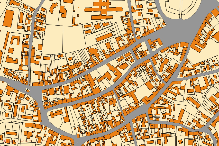 Mappa catastale del centro di Zevio: particelle e fabbricati, cartografia Agenzia delle Entrate