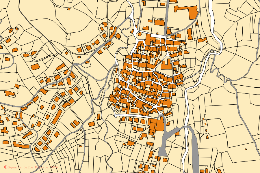 Mappa catastale del centro di Zone: particelle e fabbricati, cartografia Agenzia delle Entrate
