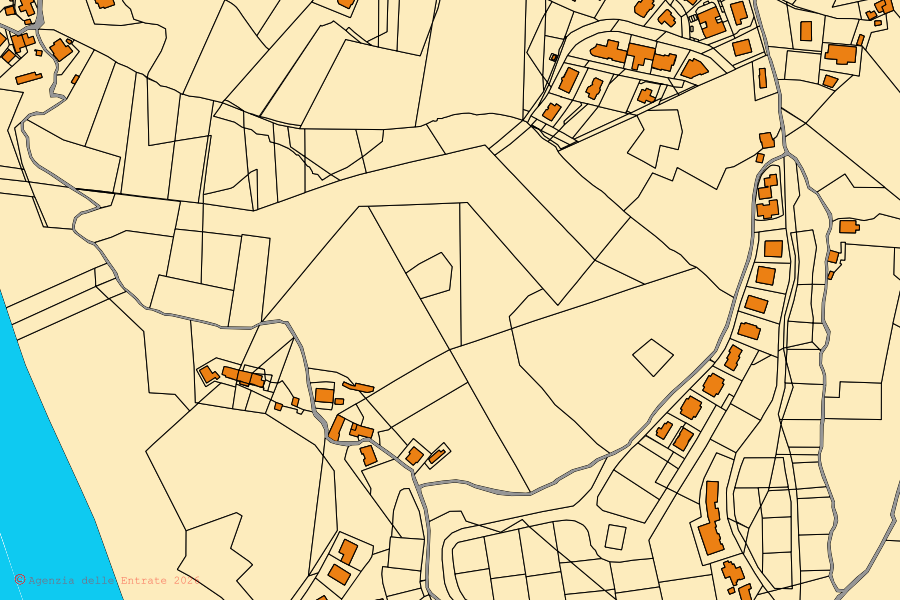 Mappa catastale del centro di Zumpano: particelle e fabbricati, cartografia Agenzia delle Entrate