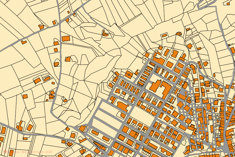 Mappa catastale del centro di Zungri: particelle e fabbricati, cartografia Agenzia delle Entrate