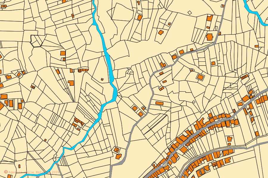 Katasterkarte des Zentrums von Altofonte: Parzellen und Gebäude, Kartografie der Agenzia delle Entrate