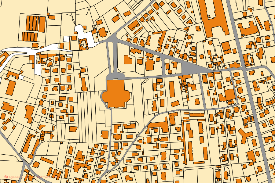 Katasterkarte des Zentrums von Castiglione Olona: Parzellen und Gebäude, Kartografie der Agenzia delle Entrate