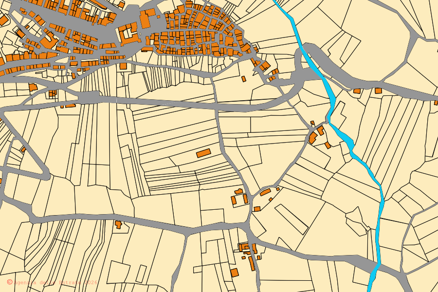 Katasterkarte des Zentrums von Cercepiccola: Parzellen und Gebäude, Kartografie der Agenzia delle Entrate