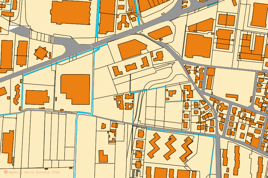 Katasterkarte des Zentrums von Corbetta: Parzellen und Gebäude, Kartografie der Agenzia delle Entrate