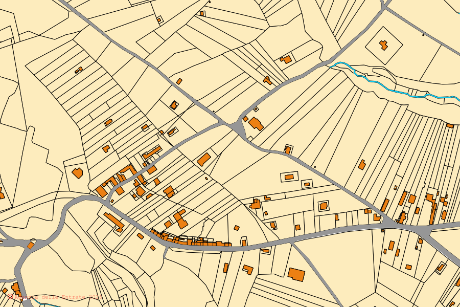 Katasterkarte des Zentrums von Graffignano: Parzellen und Gebäude, Kartografie der Agenzia delle Entrate