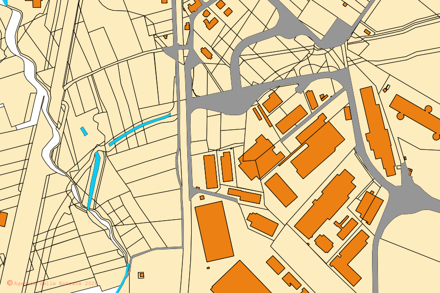 Katasterkarte des Zentrums von Grandate: Parzellen und Gebäude, Kartografie der Agenzia delle Entrate