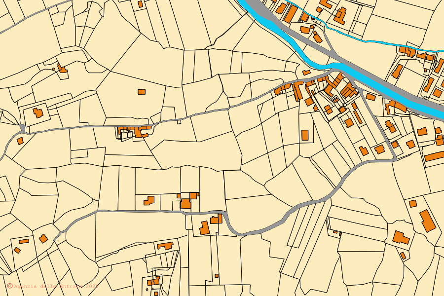 Katasterkarte des Zentrums von Marostica: Parzellen und Gebäude, Kartografie der Agenzia delle Entrate