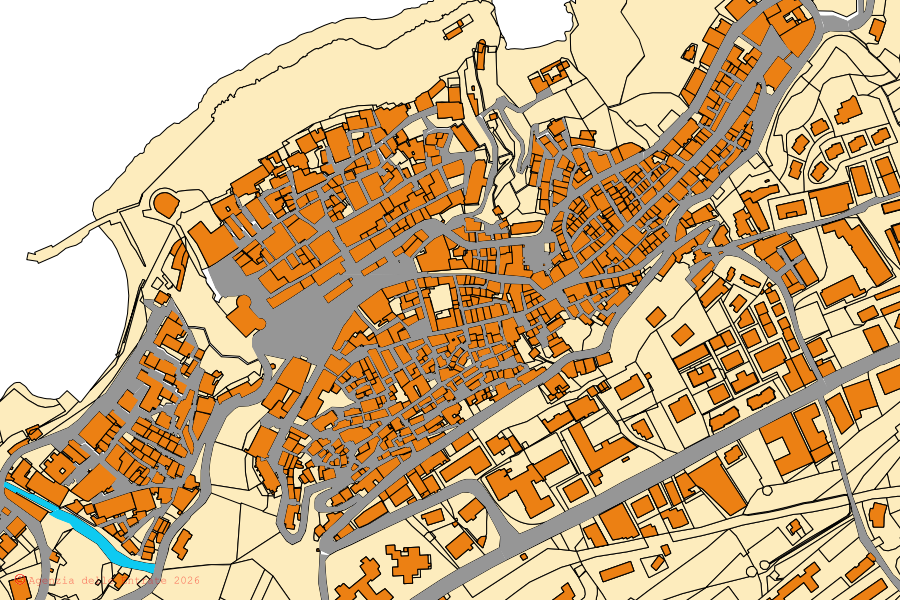 Katasterkarte des Zentrums von Pizzo: Parzellen und Gebäude, Kartografie der Agenzia delle Entrate