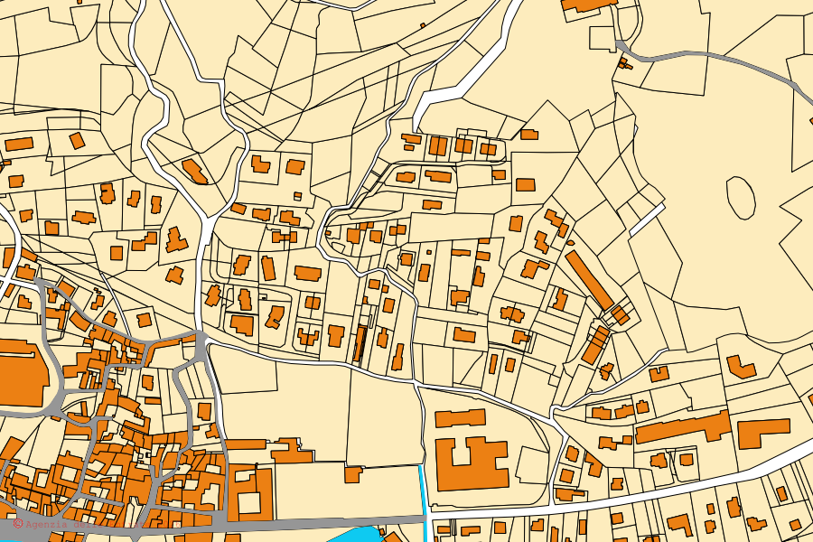 Katasterkarte des Zentrums von Pusiano: Parzellen und Gebäude, Kartografie der Agenzia delle Entrate