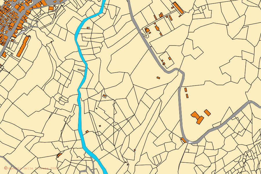 Katasterkarte des Zentrums von Sant'Alessio in Aspromonte: Parzellen und Gebäude, Kartografie der Agenzia delle Entrate