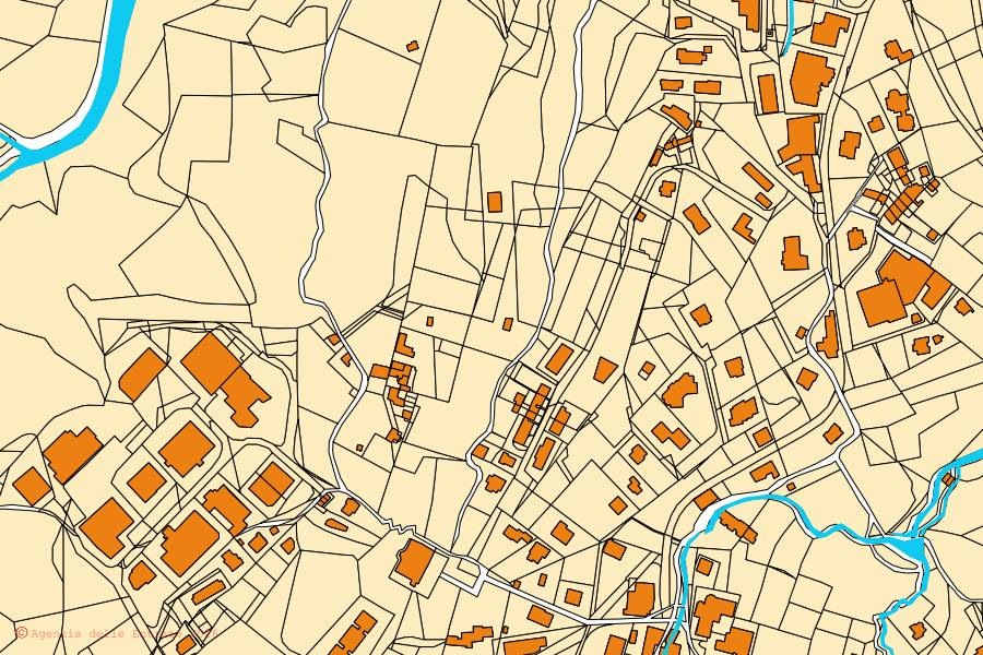 Katasterkarte des Zentrums von Val Brembilla: Parzellen und Gebäude, Kartografie der Agenzia delle Entrate