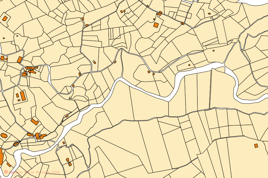 Cadastral map of the centre of Abbadia Lariana: parcels and buildings, Agenzia delle Entrate cartography