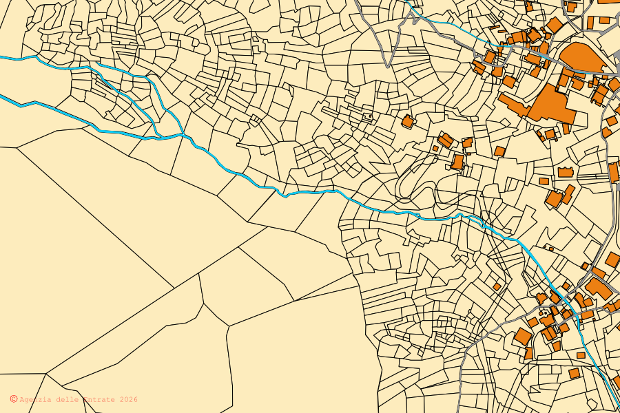 Cadastral map of the centre of Alagna Valsesia: parcels and buildings, Agenzia delle Entrate cartography