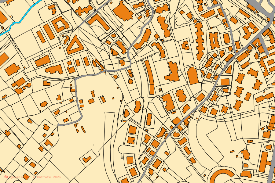 Cadastral map of the centre of Albano Laziale: parcels and buildings, Agenzia delle Entrate cartography