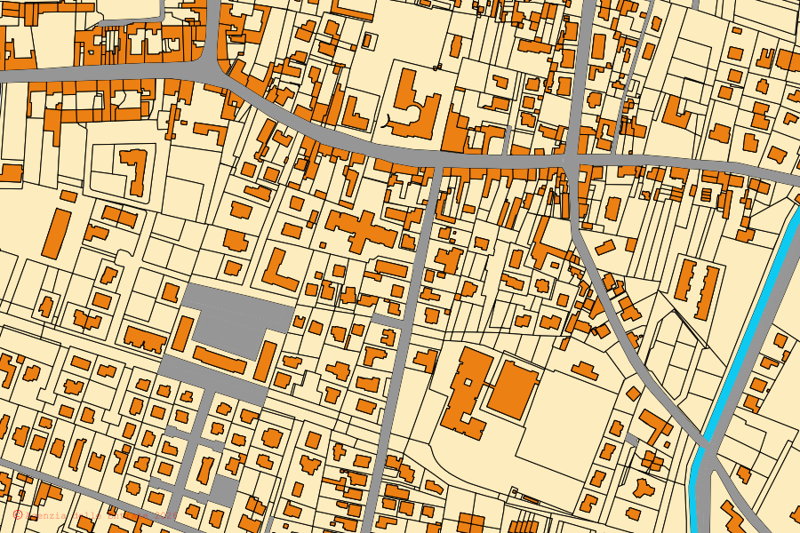 Cadastral map of the centre of Albaredo d'Adige: parcels and buildings, Agenzia delle Entrate cartography