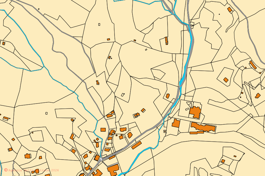 Cadastral map of the centre of Altare: parcels and buildings, Agenzia delle Entrate cartography