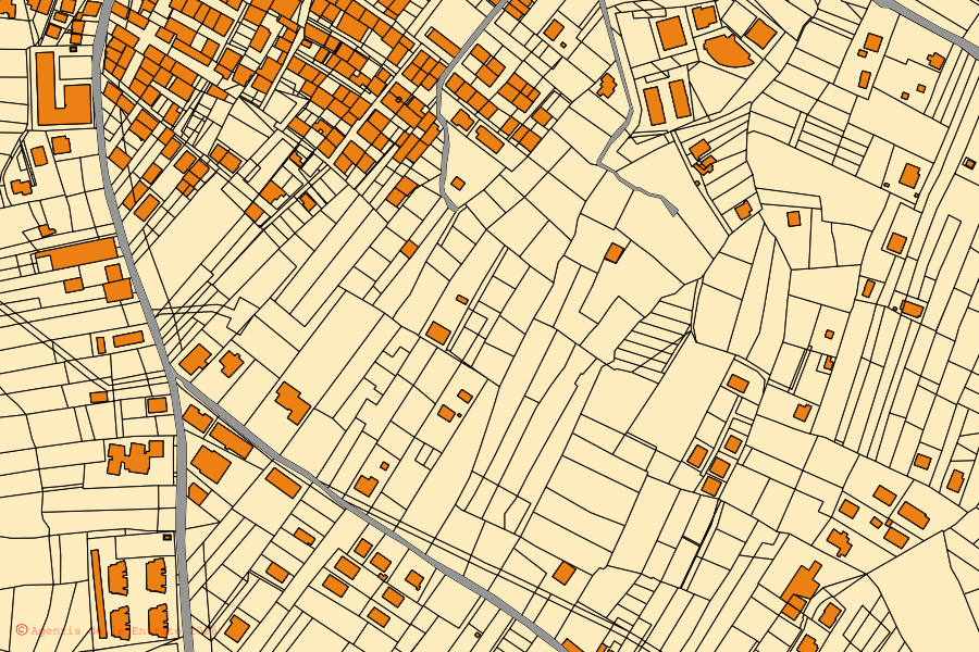 Cadastral map of the centre of Altavilla Milicia: parcels and buildings, Agenzia delle Entrate cartography