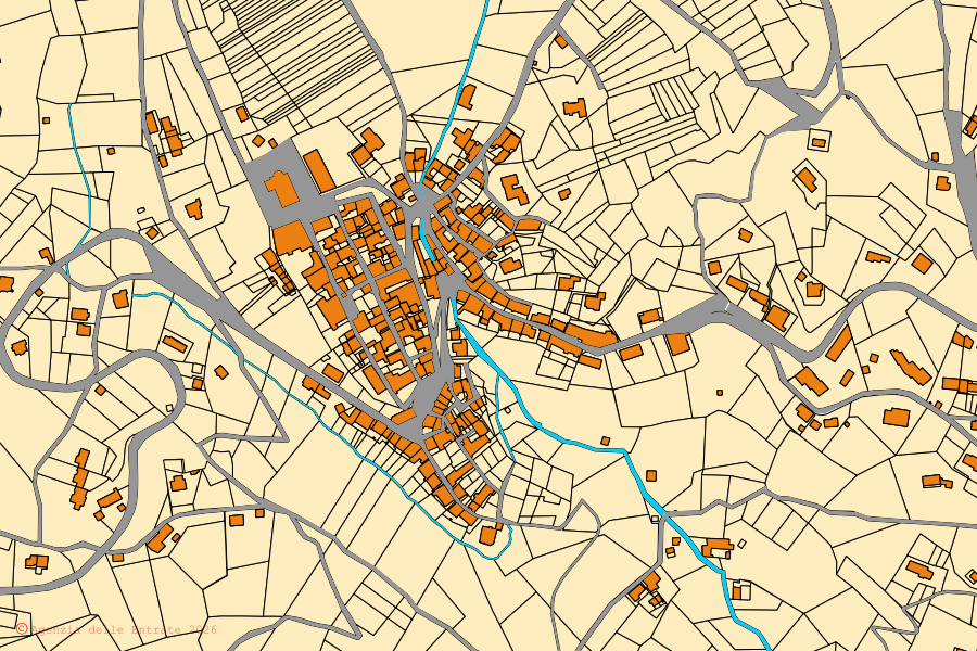 Cadastral map of the centre of Andrate: parcels and buildings, Agenzia delle Entrate cartography