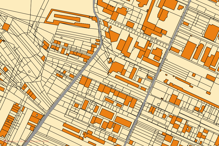 Cadastral map of the centre of Andria: parcels and buildings, Agenzia delle Entrate cartography
