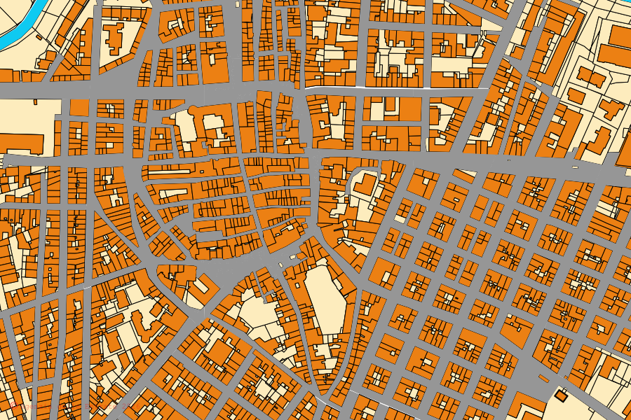 Cadastral map of the centre of Apricena: parcels and buildings, Agenzia delle Entrate cartography