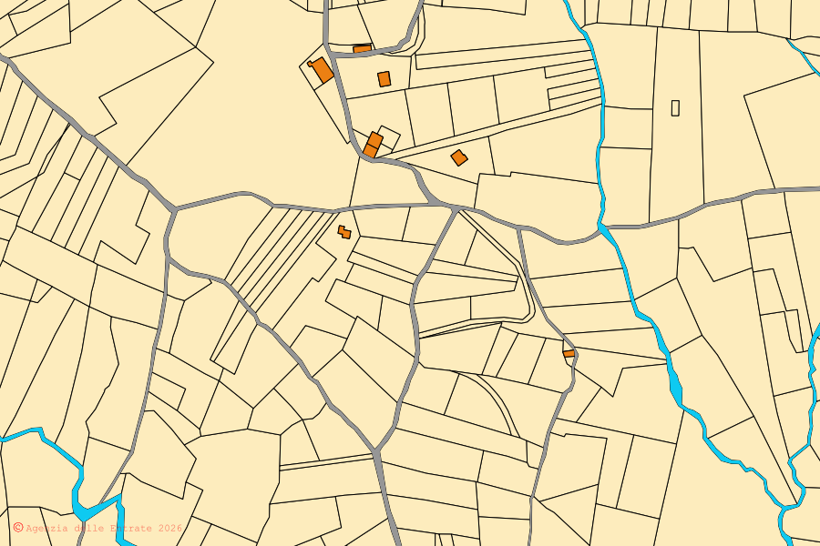 Cadastral map of the centre of Arpaise: parcels and buildings, Agenzia delle Entrate cartography