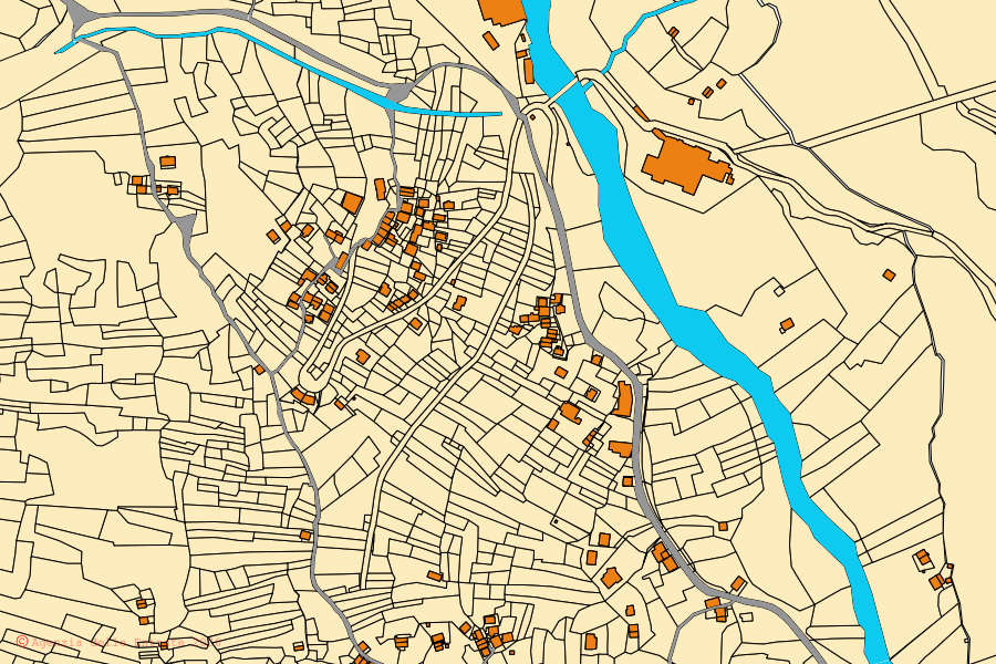 Cadastral map of the centre of Baceno: parcels and buildings, Agenzia delle Entrate cartography
