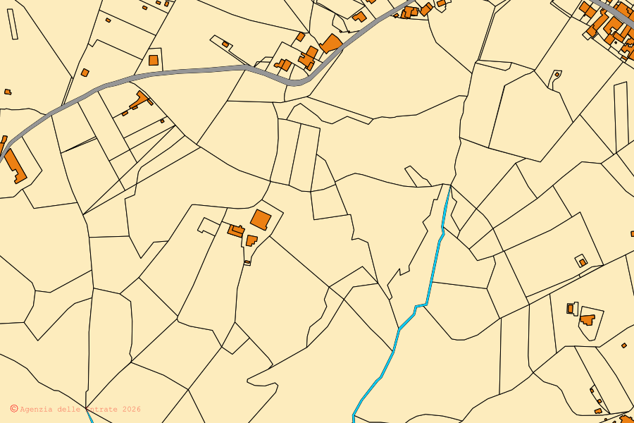 Cadastral map of the centre of Barberino Tavarnelle: parcels and buildings, Agenzia delle Entrate cartography