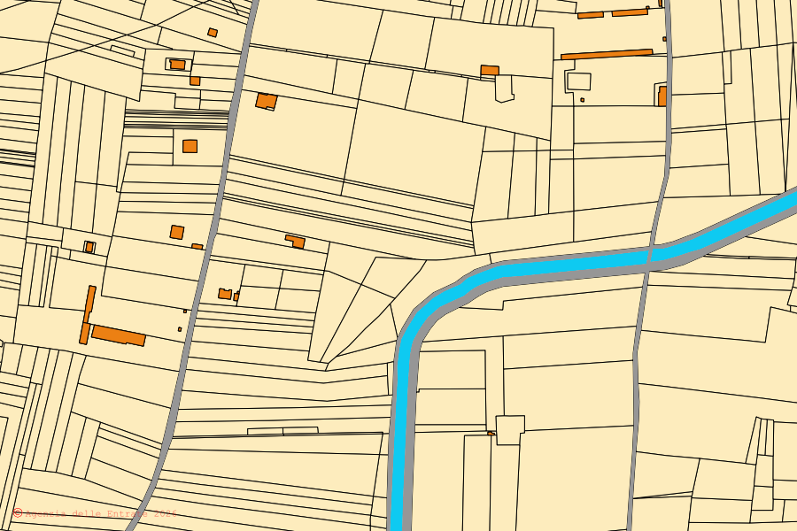 Cadastral map of the centre of Barletta: parcels and buildings, Agenzia delle Entrate cartography