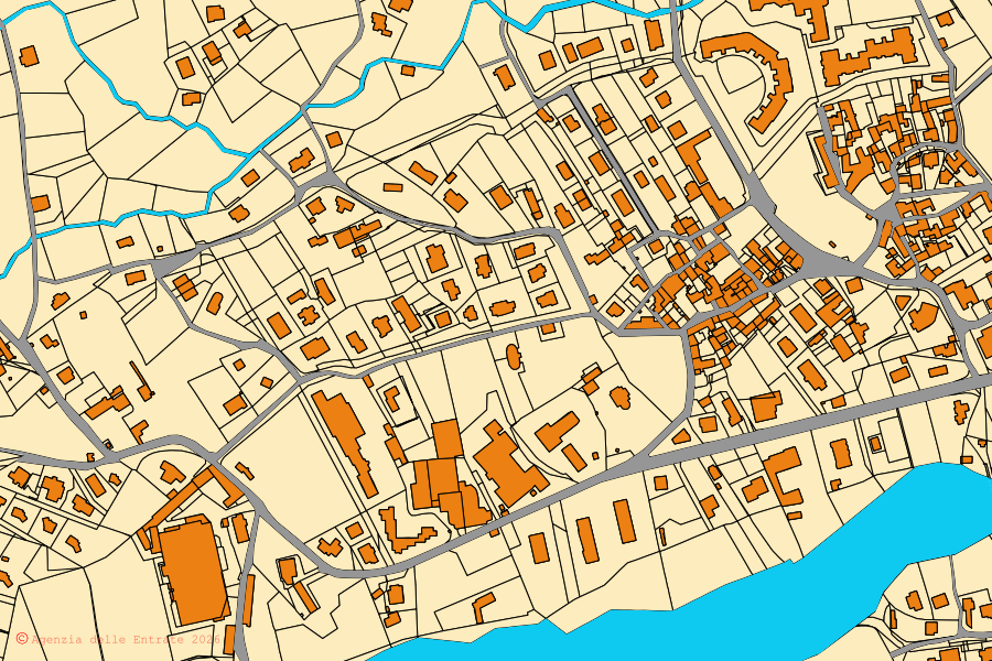 Cadastral map of the centre of Baveno: parcels and buildings, Agenzia delle Entrate cartography