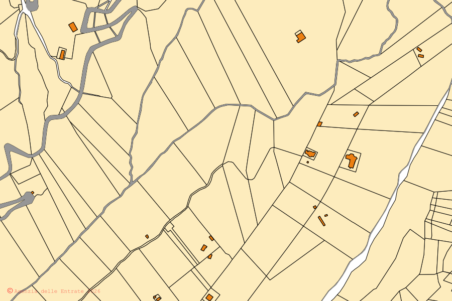 Cadastral map of the centre of Bellagio: parcels and buildings, Agenzia delle Entrate cartography
