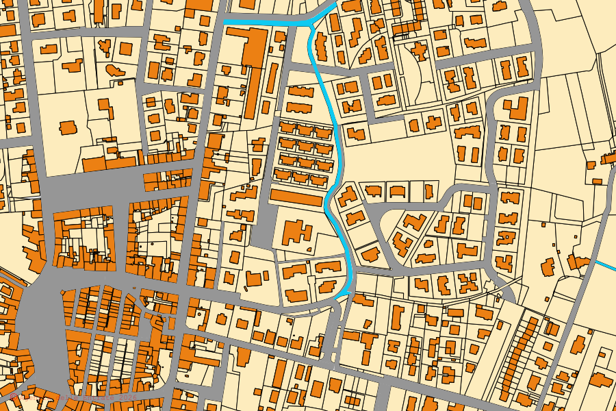 Cadastral map of the centre of Bientina: parcels and buildings, Agenzia delle Entrate cartography