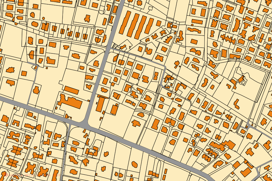 Cadastral map of the centre of Bisceglie: parcels and buildings, Agenzia delle Entrate cartography