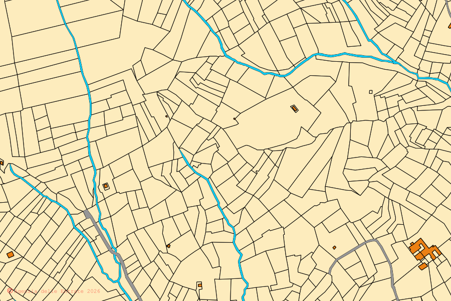 Cadastral map of the centre of Boca: parcels and buildings, Agenzia delle Entrate cartography