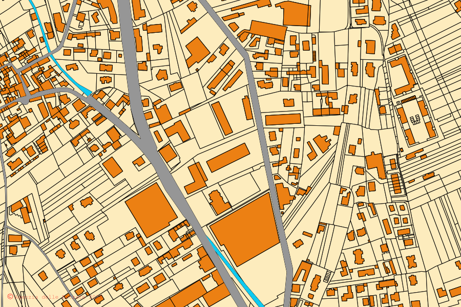 Cadastral map of the centre of Borgomanero: parcels and buildings, Agenzia delle Entrate cartography