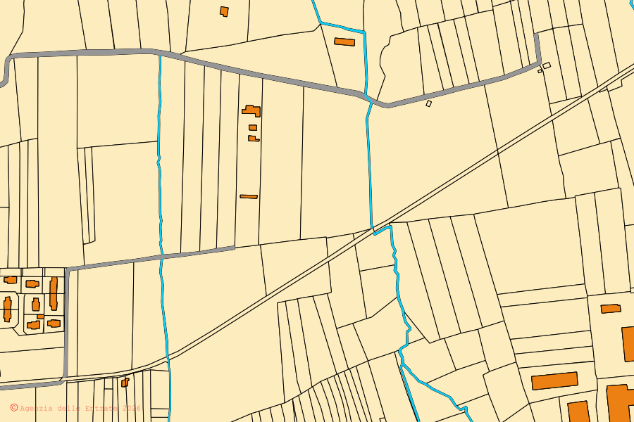 Cadastral map of the centre of Borriana: parcels and buildings, Agenzia delle Entrate cartography