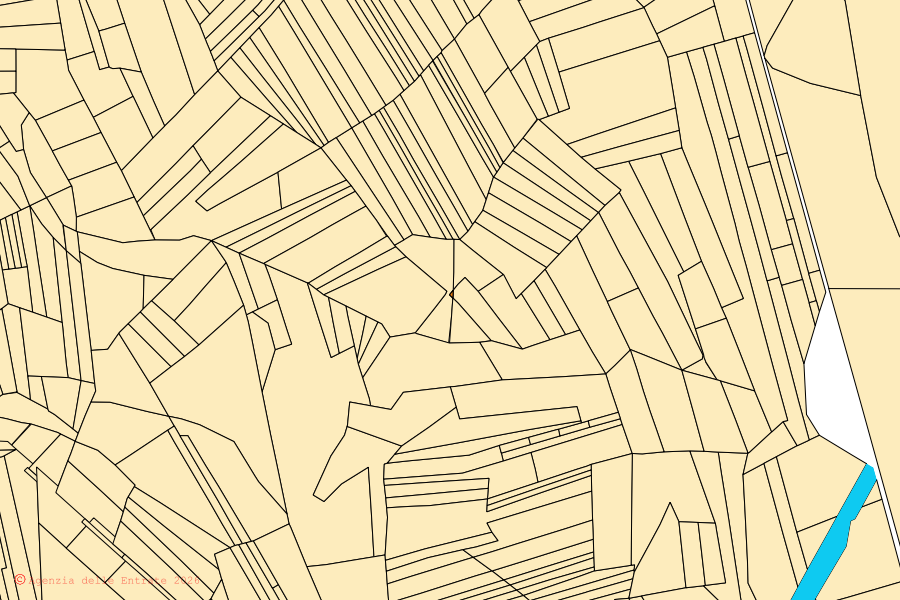 Cadastral map of the centre of Bosconero: parcels and buildings, Agenzia delle Entrate cartography