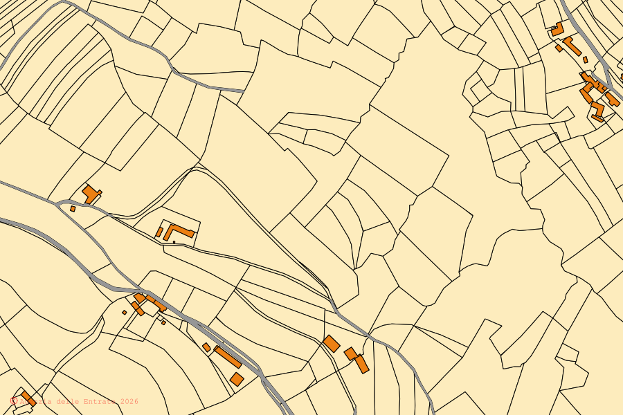 Cadastral map of the centre of Bossolasco: parcels and buildings, Agenzia delle Entrate cartography