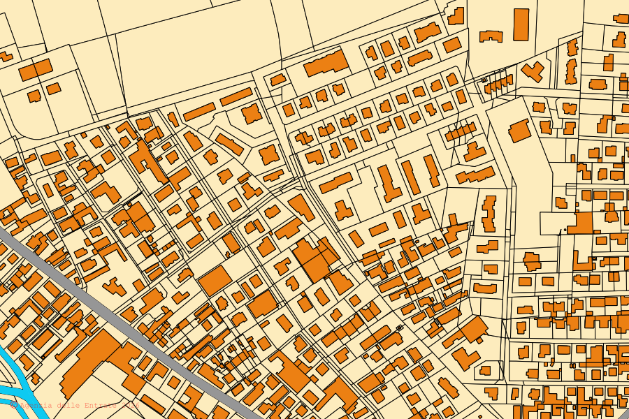 Cadastral map of the centre of Bovolone: parcels and buildings, Agenzia delle Entrate cartography