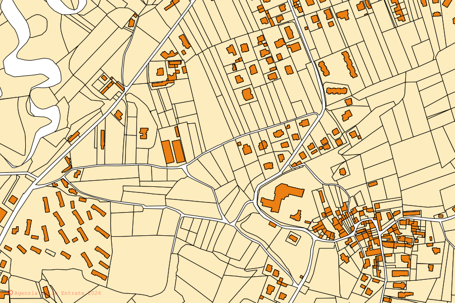 Cadastral map of the centre of Brebbia: parcels and buildings, Agenzia delle Entrate cartography