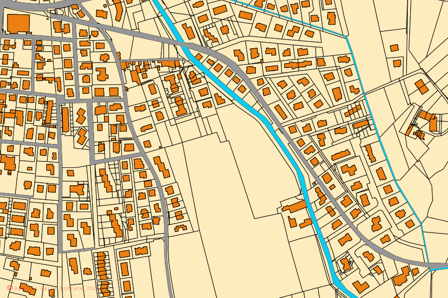 Cadastral map of the centre of Breganze: parcels and buildings, Agenzia delle Entrate cartography
