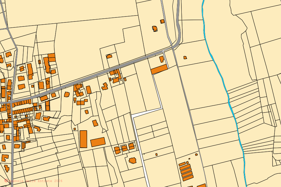 Cadastral map of the centre of Brenna: parcels and buildings, Agenzia delle Entrate cartography