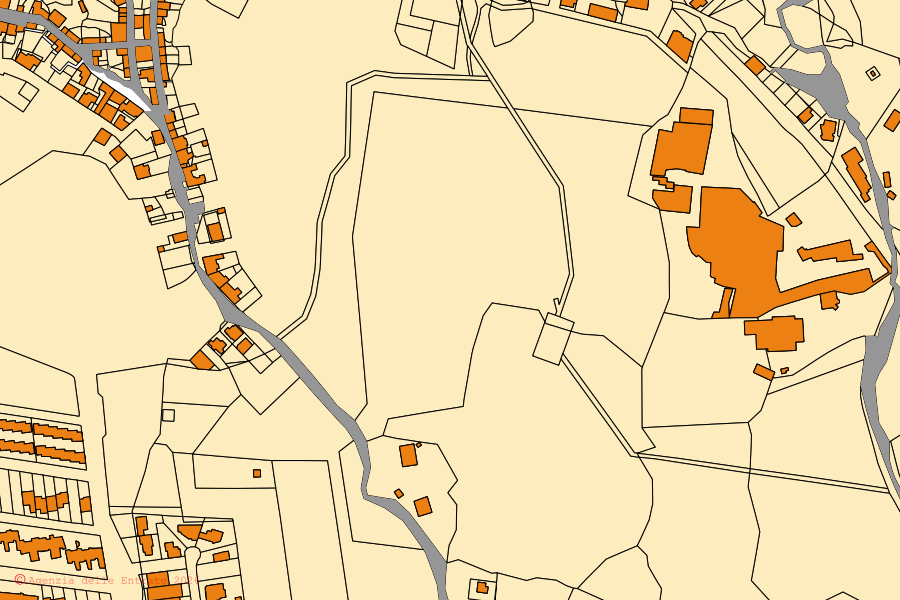 Cadastral map of the centre of Buddusò: parcels and buildings, Agenzia delle Entrate cartography