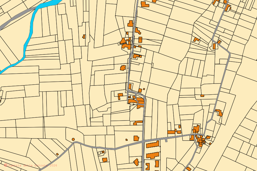Cadastral map of the centre of Buseto Palizzolo: parcels and buildings, Agenzia delle Entrate cartography