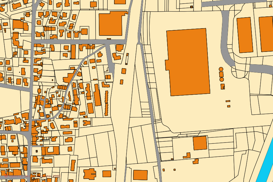 Cadastral map of the centre of Buti: parcels and buildings, Agenzia delle Entrate cartography