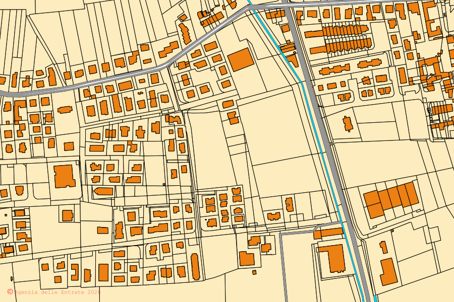 Cadastral map of the centre of Buttapietra: parcels and buildings, Agenzia delle Entrate cartography