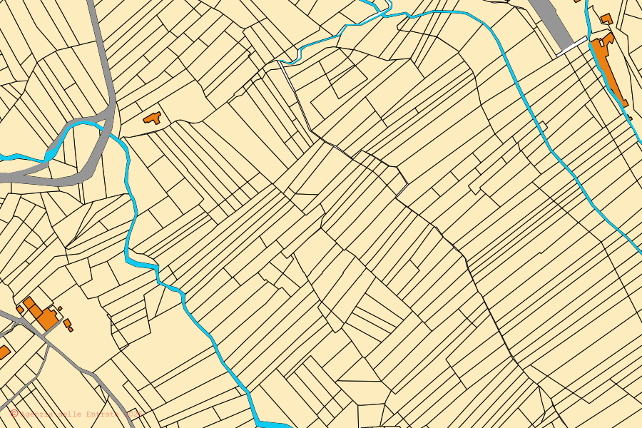 Cadastral map of the centre of Cafasse: parcels and buildings, Agenzia delle Entrate cartography