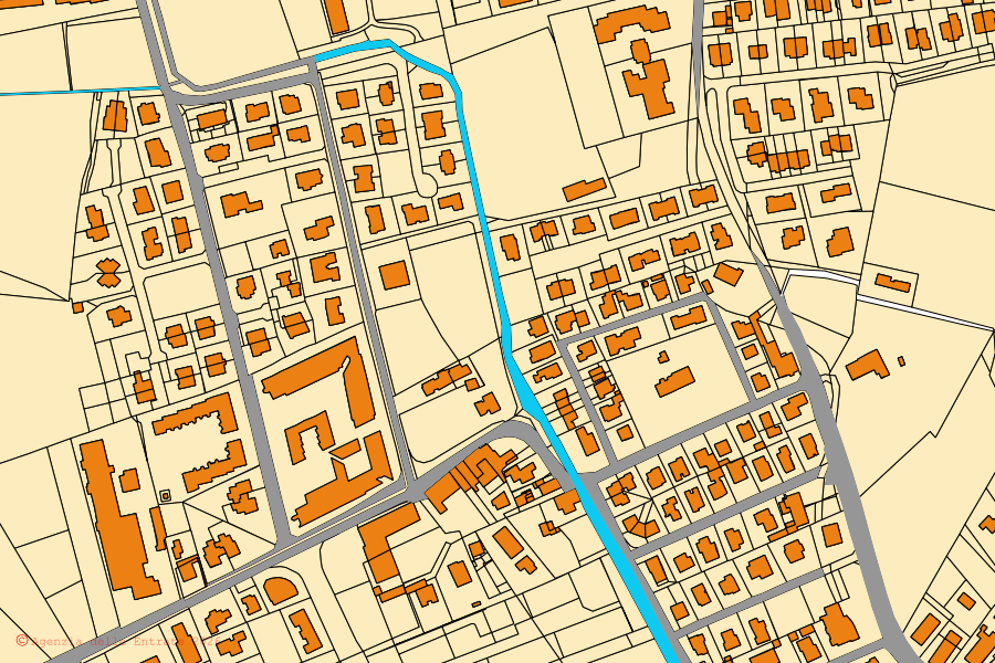 Cadastral map of the centre of Caldogno: parcels and buildings, Agenzia delle Entrate cartography