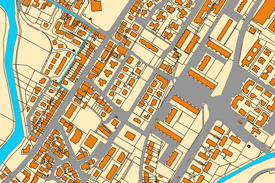 Cadastral map of the centre of Calenzano: parcels and buildings, Agenzia delle Entrate cartography